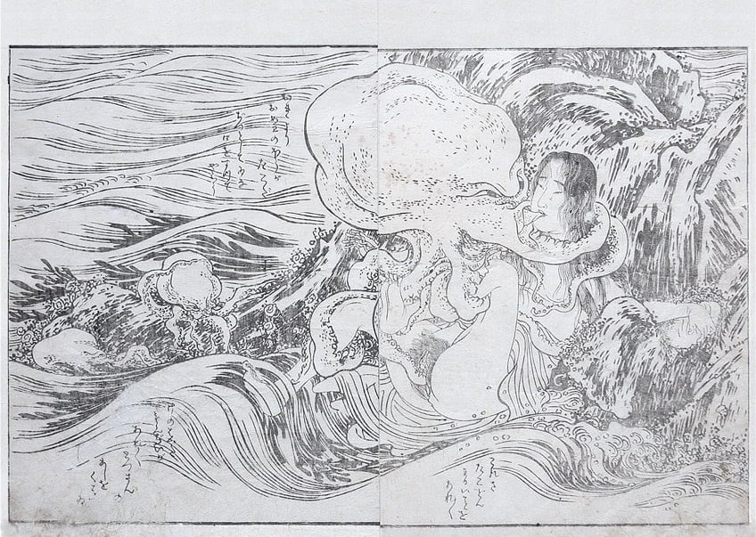 Shunco - This is the piece that inspired Hokusai's 'The Dream of the Fisherman's Wife