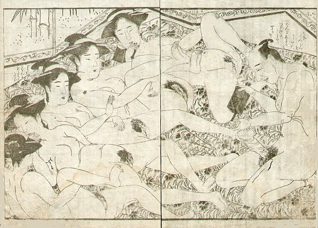 Female lottery' (c.1780s) attributed to Katsukawa Shunsho
