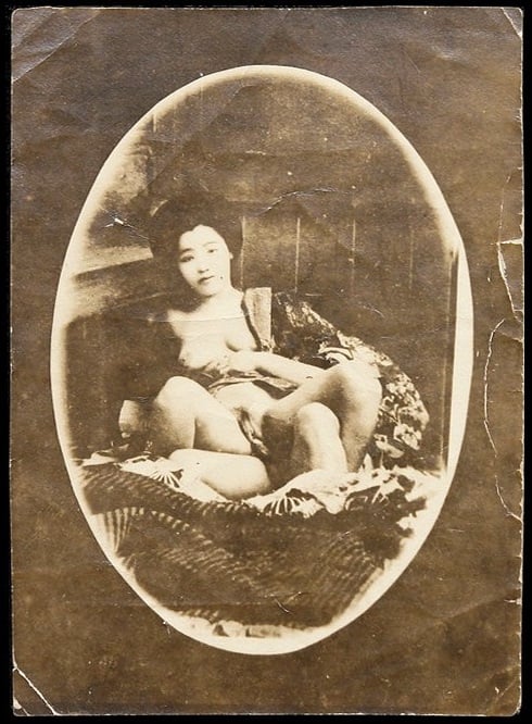 Japanese vintage erotic picture geisha (c.1880)