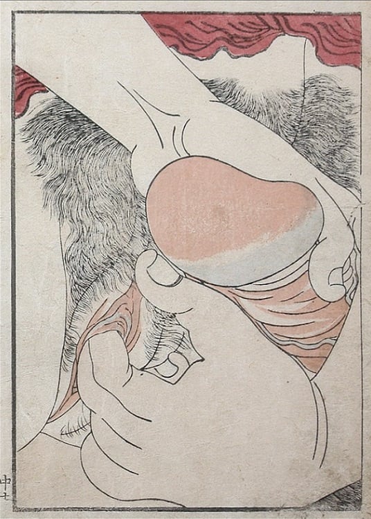close up intercourse scene with Mutual masturbation by Keisai Eisen