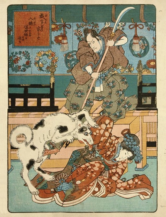 eight dog heroes - kunisada - shunga masterpiece