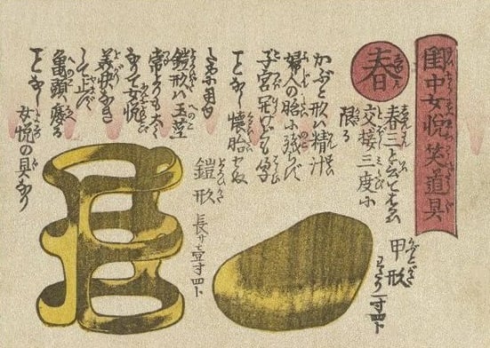 Depiction of two Japanese sex toys.