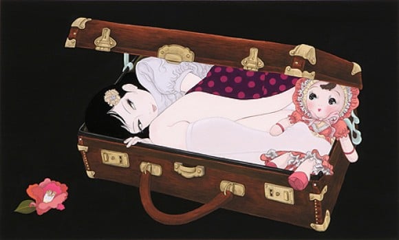yuji moriguchi: young girl and a doll in a coffin 