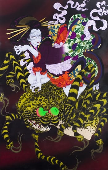tiger spider and geisha by yuji moriguchi