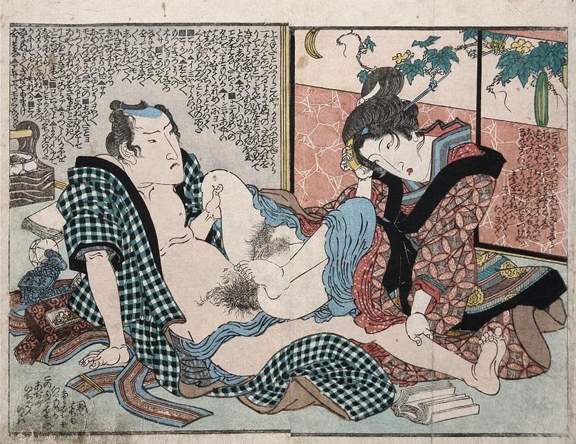 the bigamist - shunga - kuniyoshi