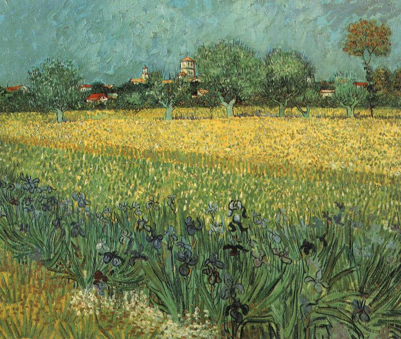 Painting by van Gogh: View of Arles with Irises.
