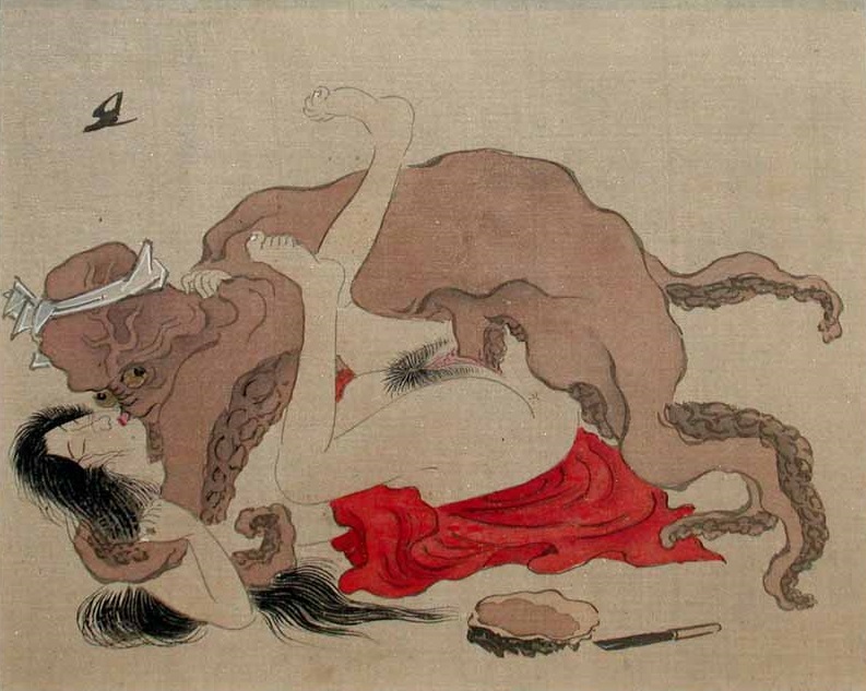 painting after Scarfed Octopus and ama diver by Kunisada II