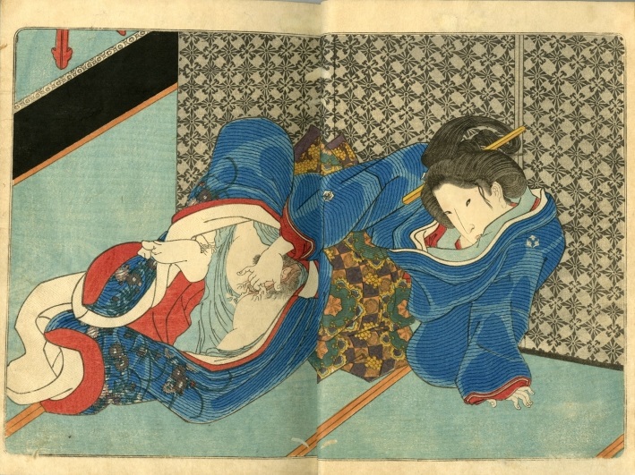 Utagawa Kunisada: Masturbating geisha