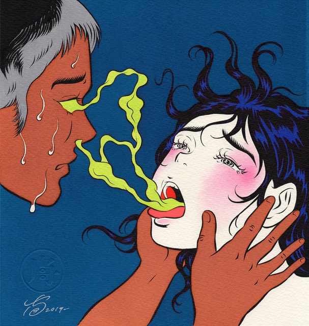 French kissing by Pigo Lin