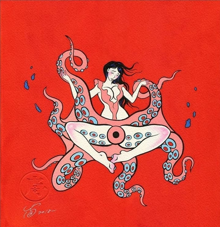 pigo lin: sensual female with tentacles