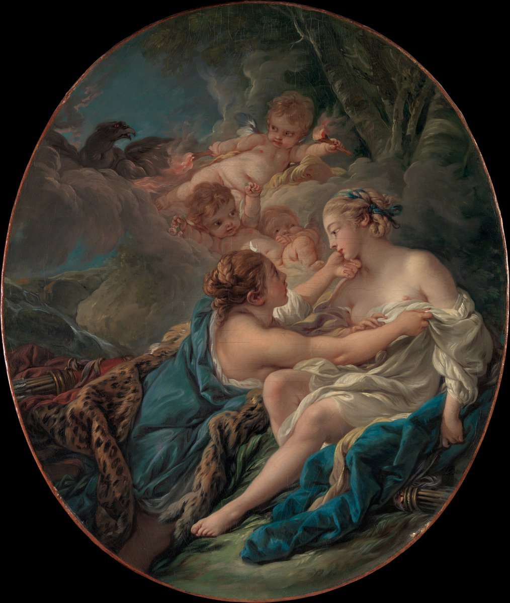 Jupiter, in the Guise of Diana, and Callisto' (1763) by François Boucher 