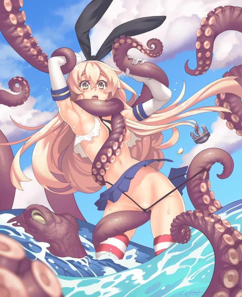 manga hentai with girl bunny head and giant purple octopus