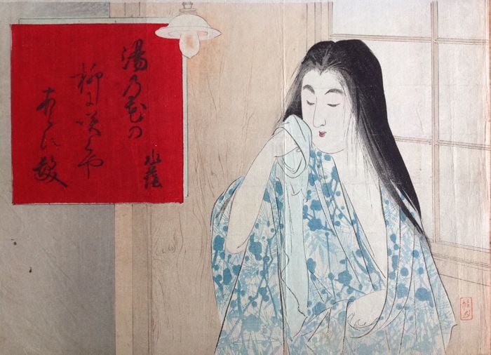 girl after the bath by Takeuchi Keishu