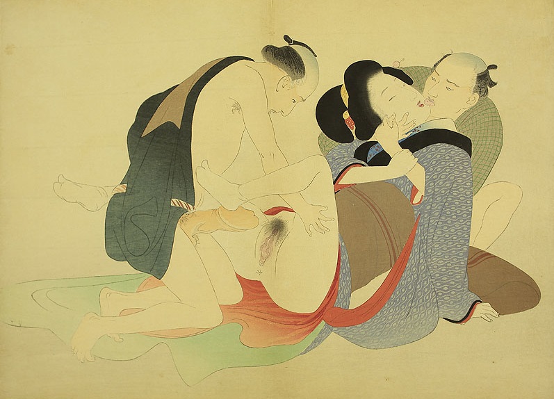 Threesome with two males and one female by Takeuchi Keishu