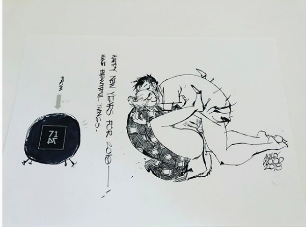 ashley wood: new year's greeting card inspired by shunga art 